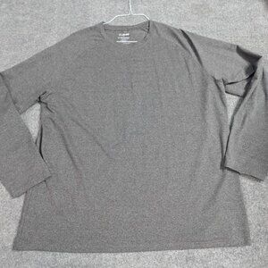 01.Algo Shirt 2XL Gray Solid Long Sleeve SPF 40 Performance Quick Dry Crewneck